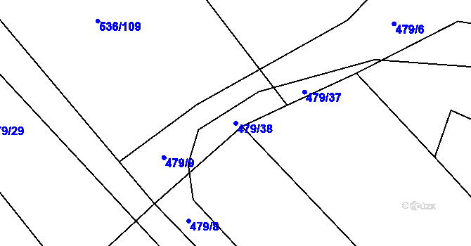 Parcela st. 479/38 v KÚ Molenburk, Katastrální mapa