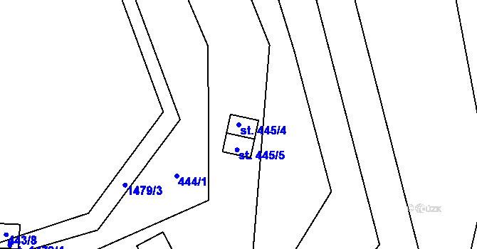 Parcela st. 445/4 v KÚ Vysočany u Znojma, Katastrální mapa