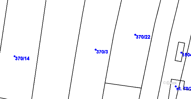 Parcela st. 370/3 v KÚ Vysočany u Znojma, Katastrální mapa