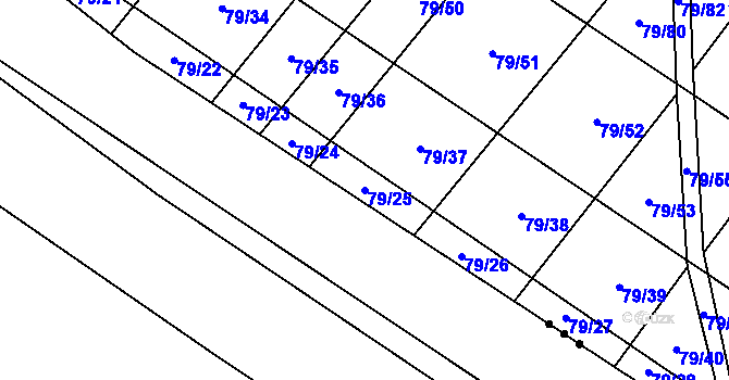 Parcela st. 79/25 v KÚ Vysočany u Znojma, Katastrální mapa