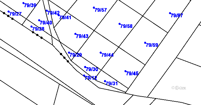 Parcela st. 79/44 v KÚ Vysočany u Znojma, Katastrální mapa