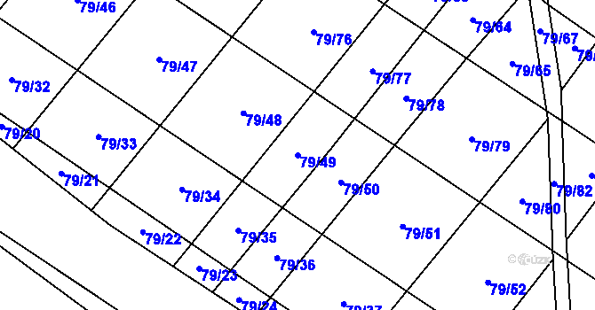 Parcela st. 79/49 v KÚ Vysočany u Znojma, Katastrální mapa