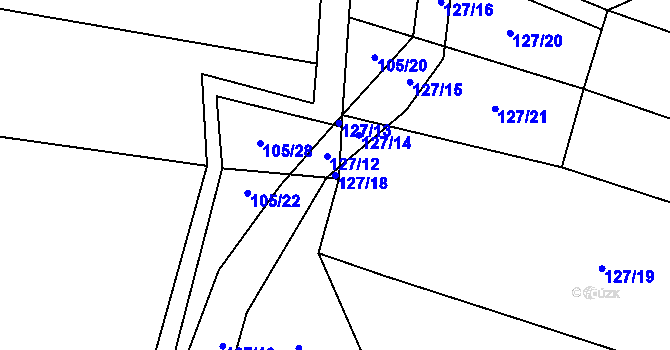 Parcela st. 127/18 v KÚ Vysočany u Znojma, Katastrální mapa