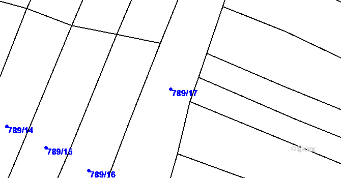 Parcela st. 789/17 v KÚ Vysočany u Znojma, Katastrální mapa