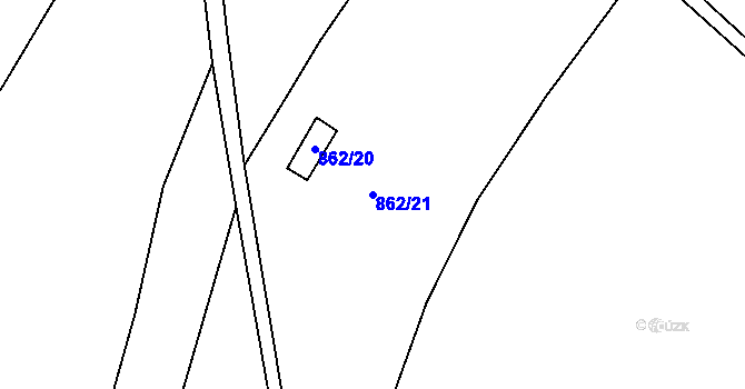 Parcela st. 862/21 v KÚ Vysočany u Znojma, Katastrální mapa
