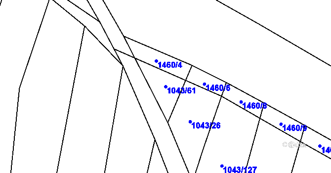 Parcela st. 1043/61 v KÚ Vysočany u Znojma, Katastrální mapa