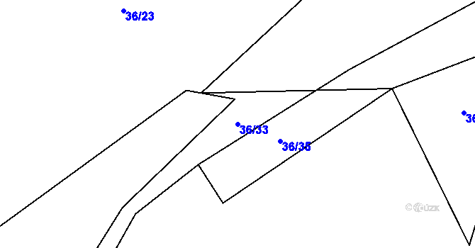 Parcela st. 36/33 v KÚ Dřevíkov, Katastrální mapa
