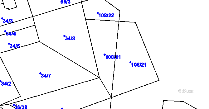 Parcela st. 108/11 v KÚ Dřevíkov, Katastrální mapa