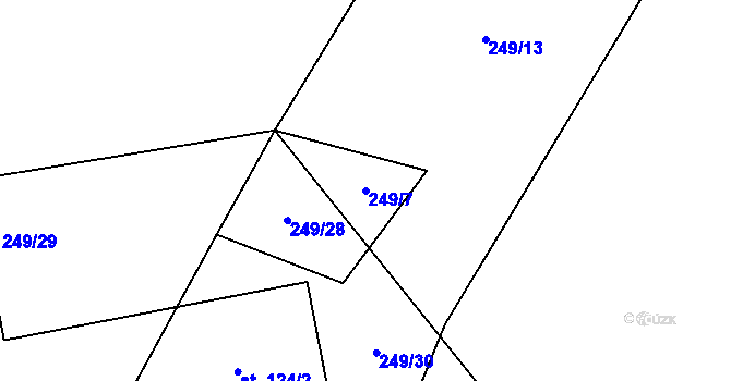 Parcela st. 249/7 v KÚ Dřevíkov, Katastrální mapa