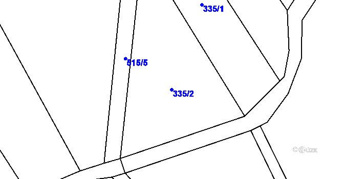Parcela st. 335/2 v KÚ Dřevíkov, Katastrální mapa