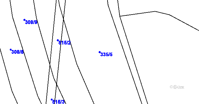 Parcela st. 335/5 v KÚ Dřevíkov, Katastrální mapa