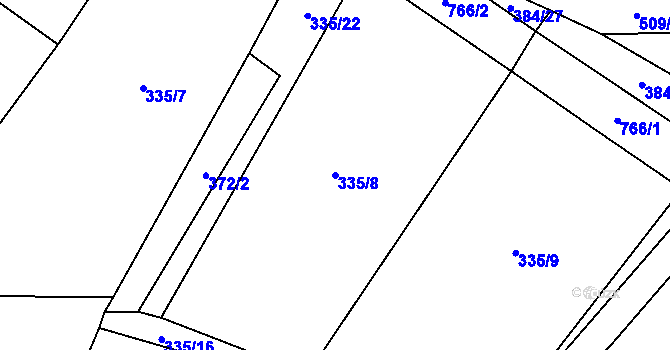 Parcela st. 335/8 v KÚ Dřevíkov, Katastrální mapa
