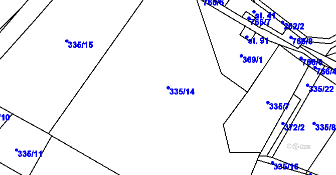 Parcela st. 335/14 v KÚ Dřevíkov, Katastrální mapa