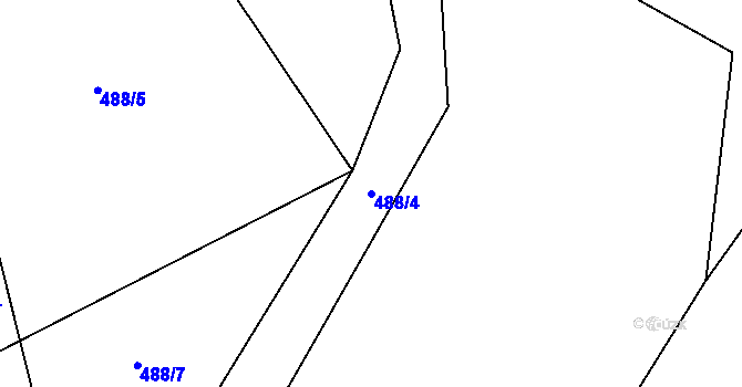 Parcela st. 488/4 v KÚ Dřevíkov, Katastrální mapa