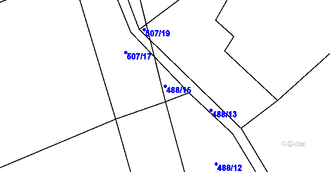 Parcela st. 488/15 v KÚ Dřevíkov, Katastrální mapa