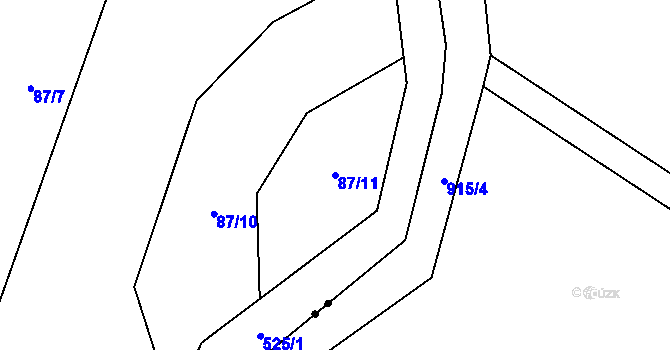 Parcela st. 87/11 v KÚ Dřevíkov, Katastrální mapa