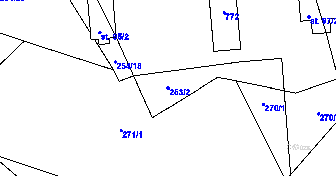 Parcela st. 253/2 v KÚ Dřevíkov, Katastrální mapa