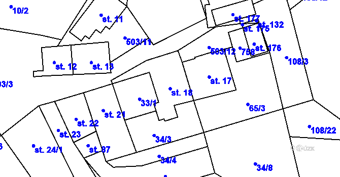 Parcela st. 18 v KÚ Dřevíkov, Katastrální mapa