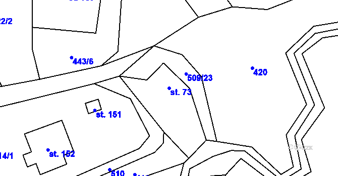 Parcela st. 73 v KÚ Dřevíkov, Katastrální mapa