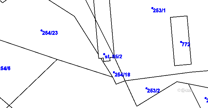Parcela st. 95/2 v KÚ Dřevíkov, Katastrální mapa