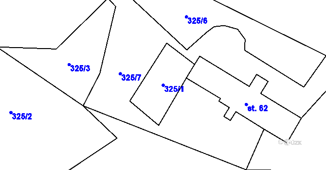 Parcela st. 325/1 v KÚ Dřevíkov, Katastrální mapa