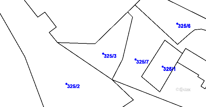 Parcela st. 325/3 v KÚ Dřevíkov, Katastrální mapa