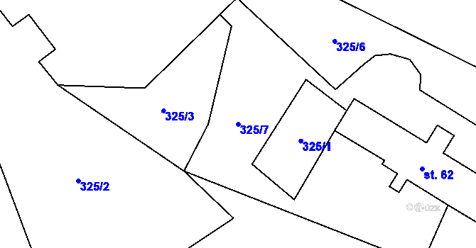 Parcela st. 325/7 v KÚ Dřevíkov, Katastrální mapa