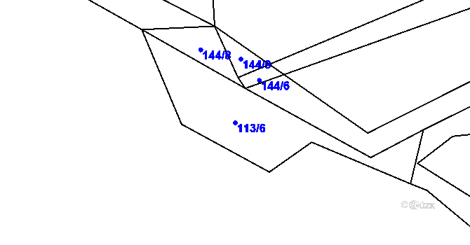 Parcela st. 113/6 v KÚ Možděnice, Katastrální mapa