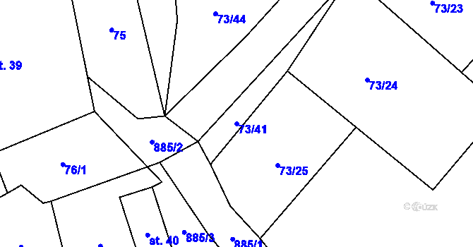 Parcela st. 73/41 v KÚ Rváčov u Hlinska, Katastrální mapa