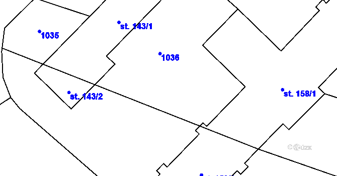 Parcela st. 142/7 v KÚ Rváčov u Hlinska, Katastrální mapa
