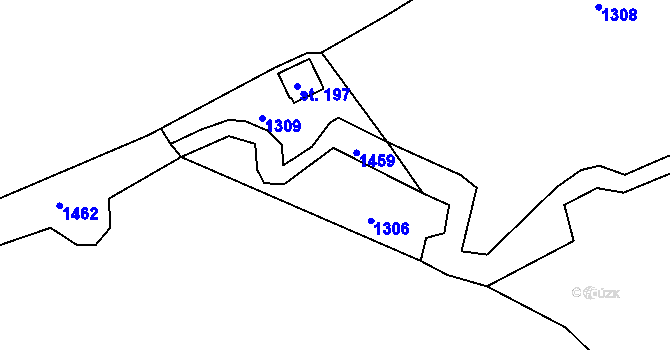 Parcela st. 202/20 v KÚ Rváčov u Hlinska, Katastrální mapa