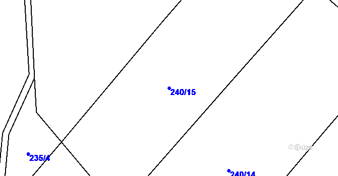 Parcela st. 240/15 v KÚ Rváčov u Hlinska, Katastrální mapa