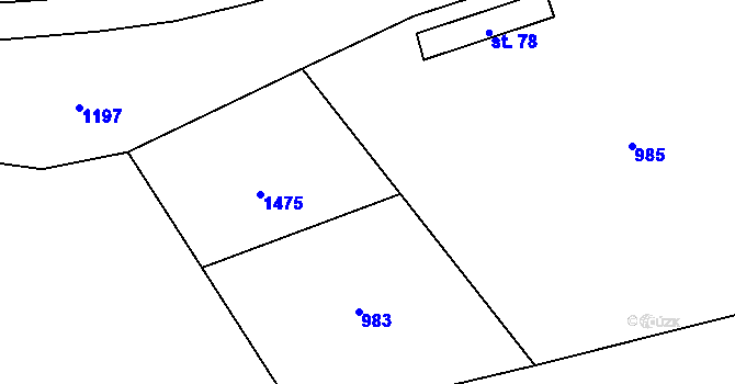 Parcela st. 874/9 v KÚ Rváčov u Hlinska, Katastrální mapa