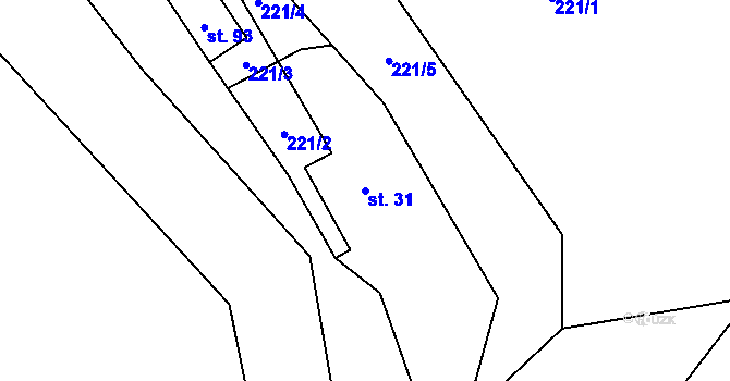 Parcela st. 31 v KÚ Svobodné Hamry, Katastrální mapa