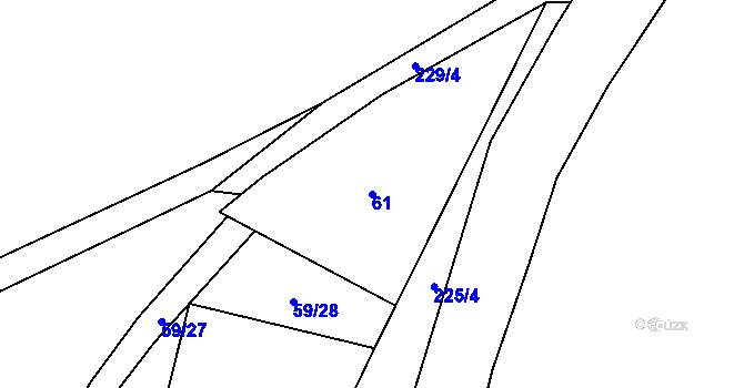 Parcela st. 61 v KÚ Svobodné Hamry, Katastrální mapa