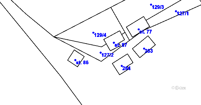 Parcela st. 127/2 v KÚ Svobodné Hamry, Katastrální mapa