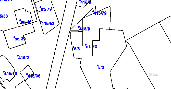 Parcela st. 23 v KÚ Vysoká u Jevíčka, Katastrální mapa