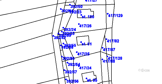 Parcela st. 51 v KÚ Vysoká u Jevíčka, Katastrální mapa