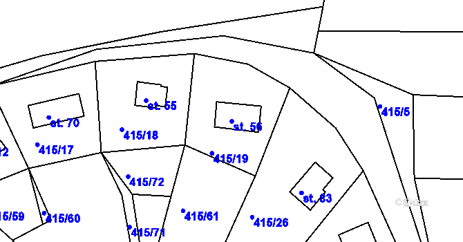 Parcela st. 56 v KÚ Vysoká u Jevíčka, Katastrální mapa