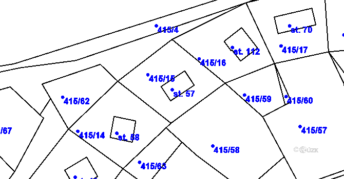 Parcela st. 57 v KÚ Vysoká u Jevíčka, Katastrální mapa