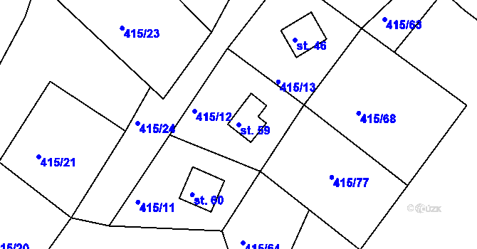 Parcela st. 59 v KÚ Vysoká u Jevíčka, Katastrální mapa