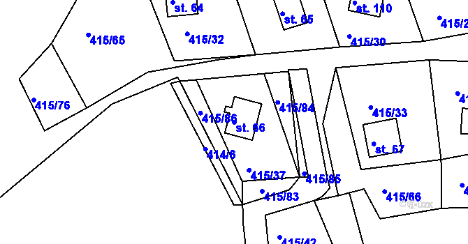 Parcela st. 66 v KÚ Vysoká u Jevíčka, Katastrální mapa