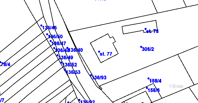 Parcela st. 77 v KÚ Vysoká u Jevíčka, Katastrální mapa