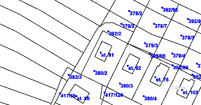 Parcela st. 81 v KÚ Vysoká u Jevíčka, Katastrální mapa