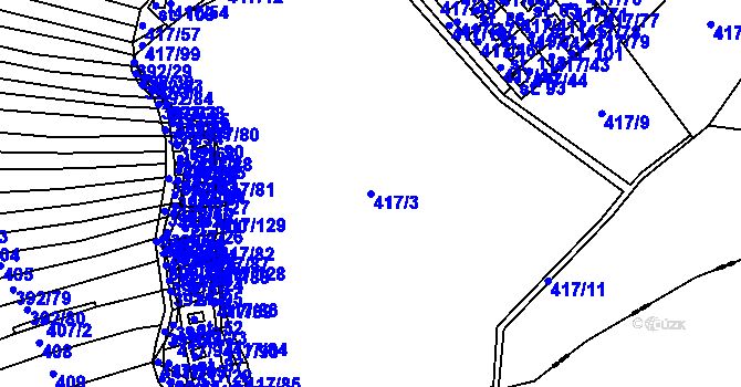 Parcela st. 417/3 v KÚ Vysoká u Jevíčka, Katastrální mapa