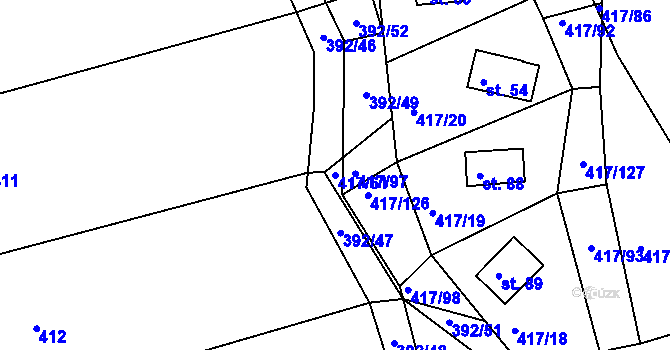 Parcela st. 417/61 v KÚ Vysoká u Jevíčka, Katastrální mapa