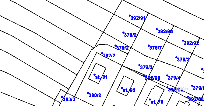 Parcela st. 392/2 v KÚ Vysoká u Jevíčka, Katastrální mapa