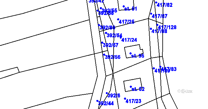 Parcela st. 392/56 v KÚ Vysoká u Jevíčka, Katastrální mapa