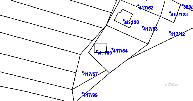 Parcela st. 109 v KÚ Vysoká u Jevíčka, Katastrální mapa