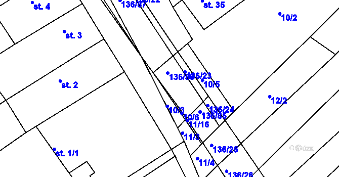Parcela st. 136/23 v KÚ Vysoká u Jevíčka, Katastrální mapa